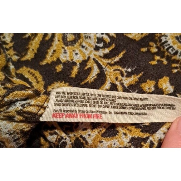 Intimately Free People Yellow & Black Paisley Tiered Ruffle Tank Top Tunic M - Picture 15 of 15